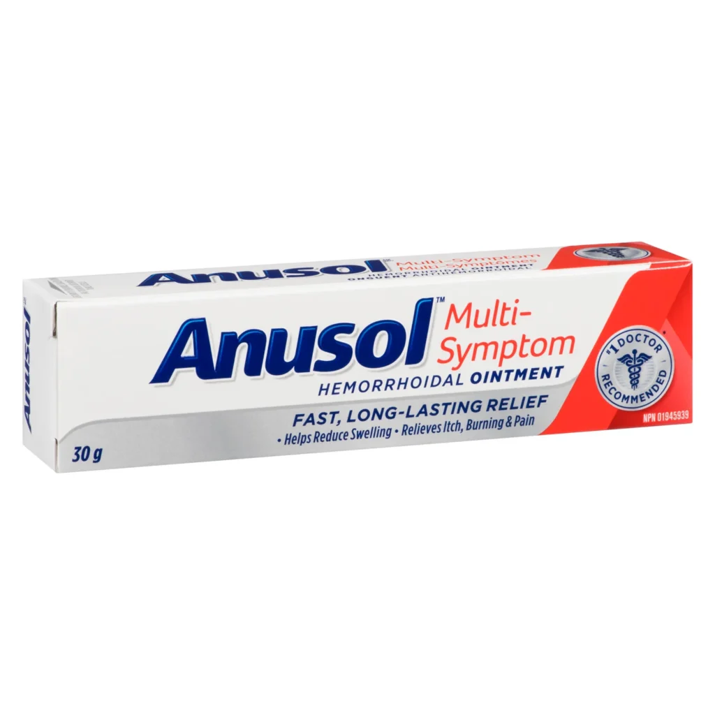 Packet of anusol cream for hemorrhoids