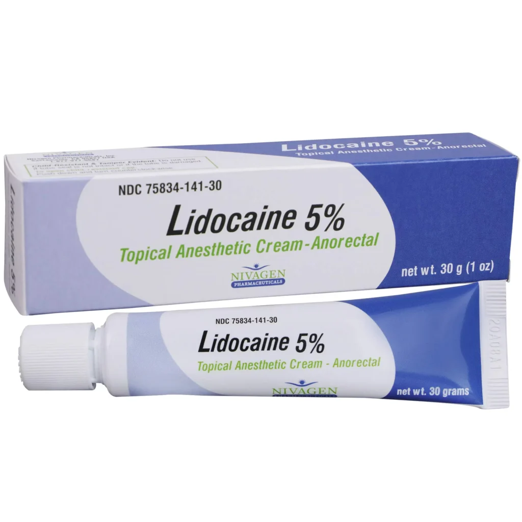 Lidocaine 5% cream for hemorrhoids